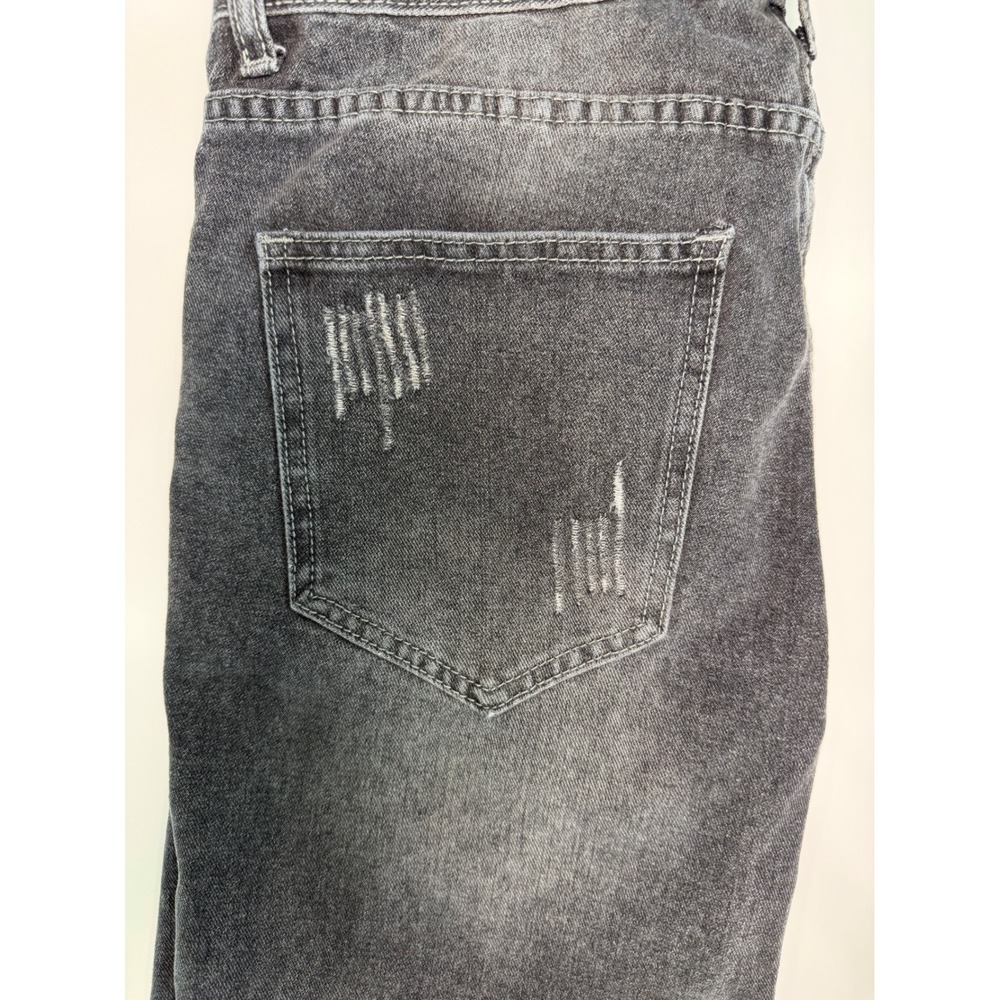 Unbranded Distressed Grey Star Patch Denim Jeans Size 30 Streetwear Y2K Grunge - Picture 10 of 10